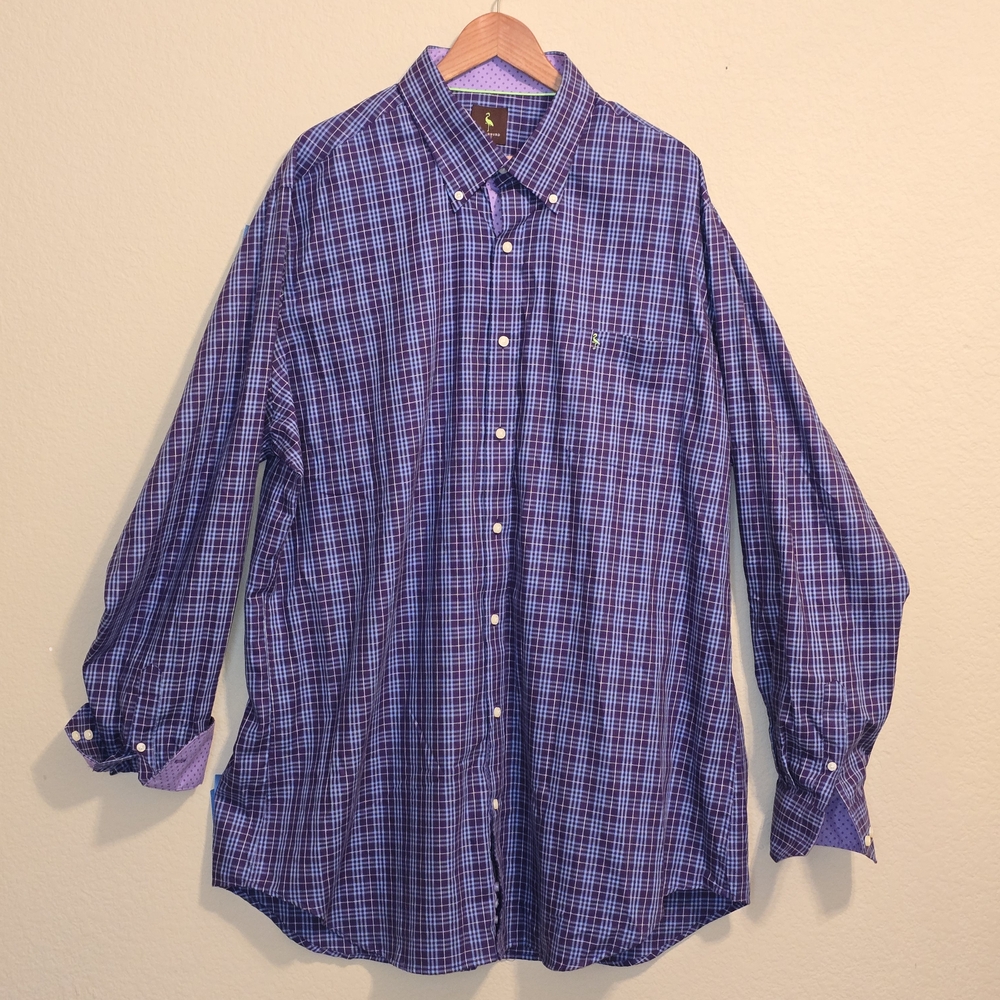 Tailorbyrd Blue and Purple Checkered Shirt